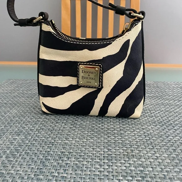 Dooney & Bourke Black and White Zebra Mini Bag - Picture 2 of 5